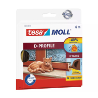 Tesa TesaMoll Classic D-profiel tochtstrip bruin 6 m x 9 mm 05393-00101-00 203317