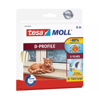 Tesa TesaMoll Classic D-profiel tochtstrip wit 6 m x 9 mm 05393-00100-00 203316
