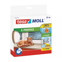 Tesa TesaMoll Classic E-profiel tochtstrip wit 25 m x 9 mm 05464-00100-00 203308