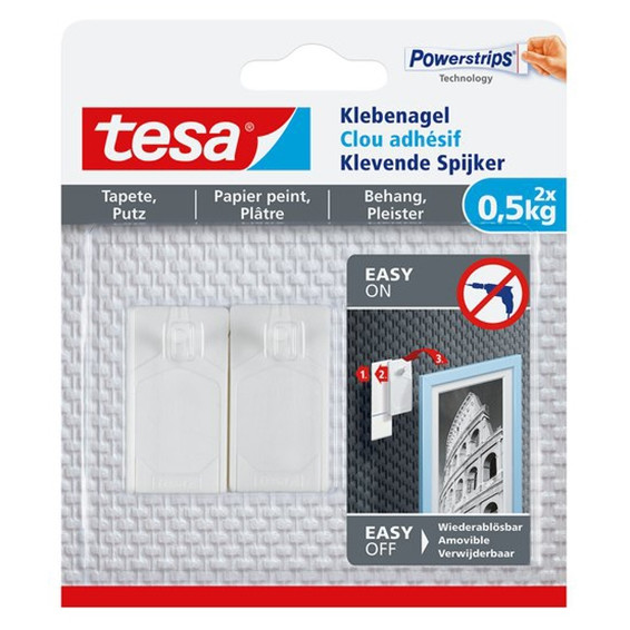 Tesa klevende spijker voor gevoelige oppervlakken 0,5 kg (2 stuks) 77772 77772-00000-00 202300 - 1