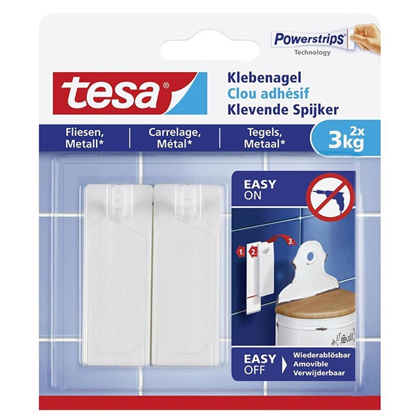 Tesa klevende spijker voor tegels en metaal 3 kg (2 stuks) 77763-00000-00 202296 - 1