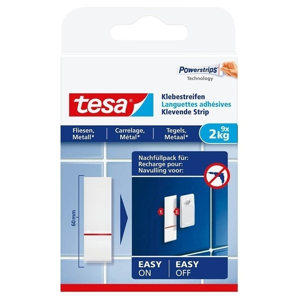 Tesa navulverpakking kleefstrips voor tegels en metaal 2 kg (9 stuks) 77760 77760-00000-00 77760-00000-20 202358 - 1