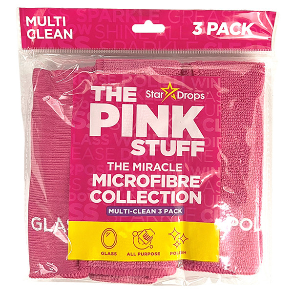 The Pink Stuff microvezel schoonmaakdoek roze (3 stuks)  SPI00065 - 1