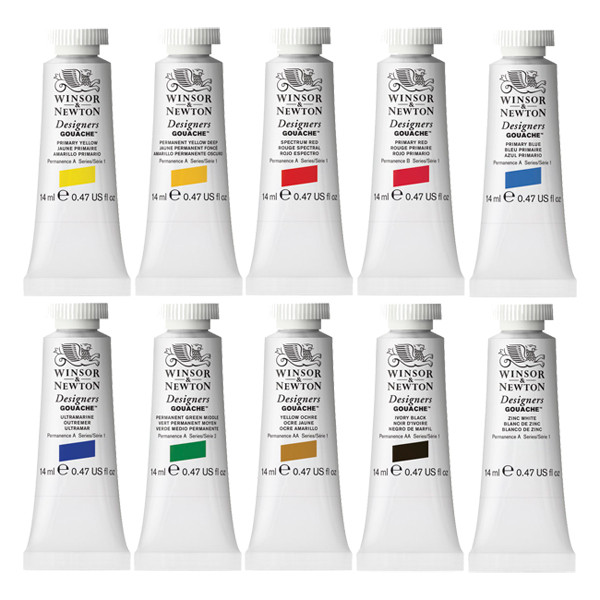 Winsor & Newton Designers Gouache tubes 14 ml (10 stuks) 0690173 410677 - 1