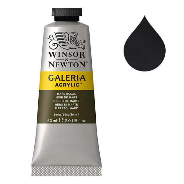Winsor & Newton Galeria acrylverf 386 mars black (60 ml) 2120386 410022 - 1