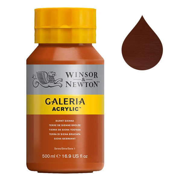 Winsor & Newton Galeria acrylverf 74 burnt sienna (500 ml) 2150074 410062 - 1