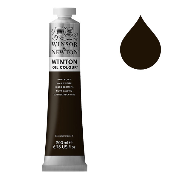 Winsor & Newton Winton olieverf 331 ivory black (200ml) 1437331 410324 - 1