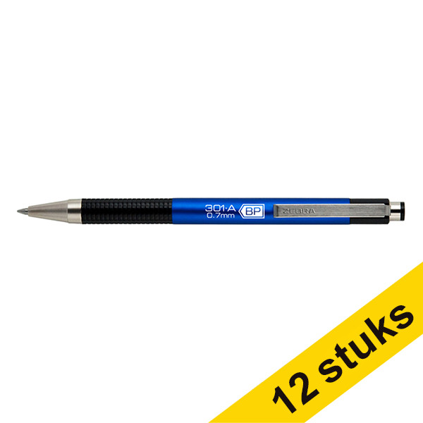 Zebra Pen Aanbieding: 12x Zebra F301A balpen blauw  423809 - 1