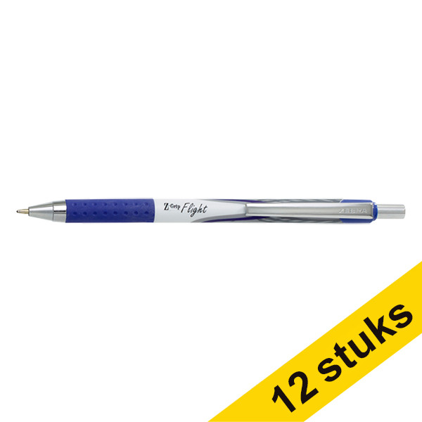 Zebra Pen Aanbieding: 12x Zebra Z-Grip Flight balpen blauw  423817 - 1