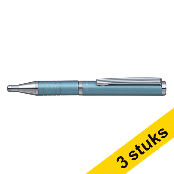 Zebra Pen Aanbieding: 3x Zebra SL-F1 balpen lichtblauw  423800 - 1