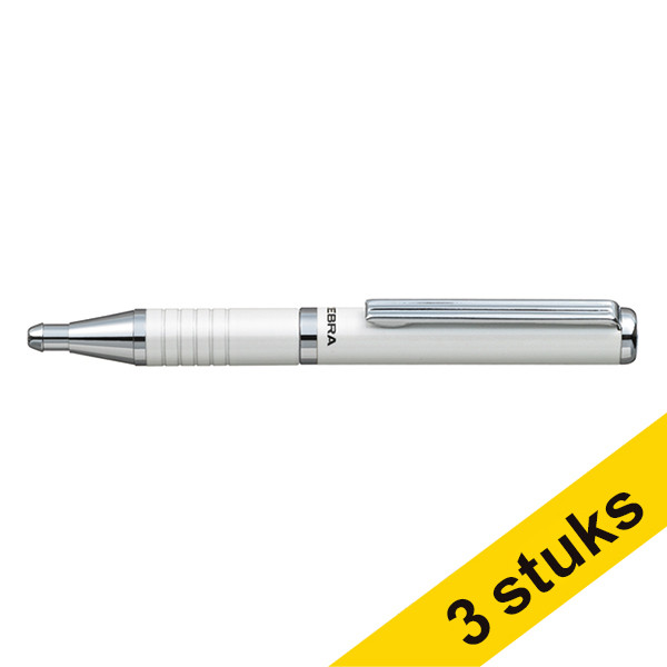 Zebra Pen Aanbieding: 3x Zebra SL-F1 balpen wit  423803 - 1